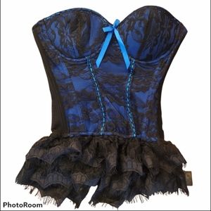 Lace Marysun Corset NWT Sz Small Blue Black